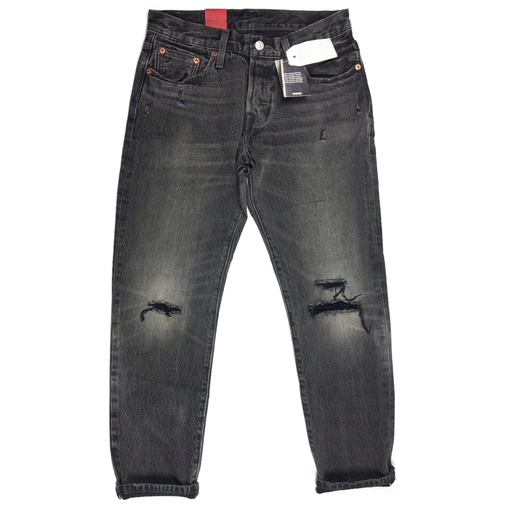 NWOT ATTACHED  Levi's 501CT Black Distressed Selvedge Jeans